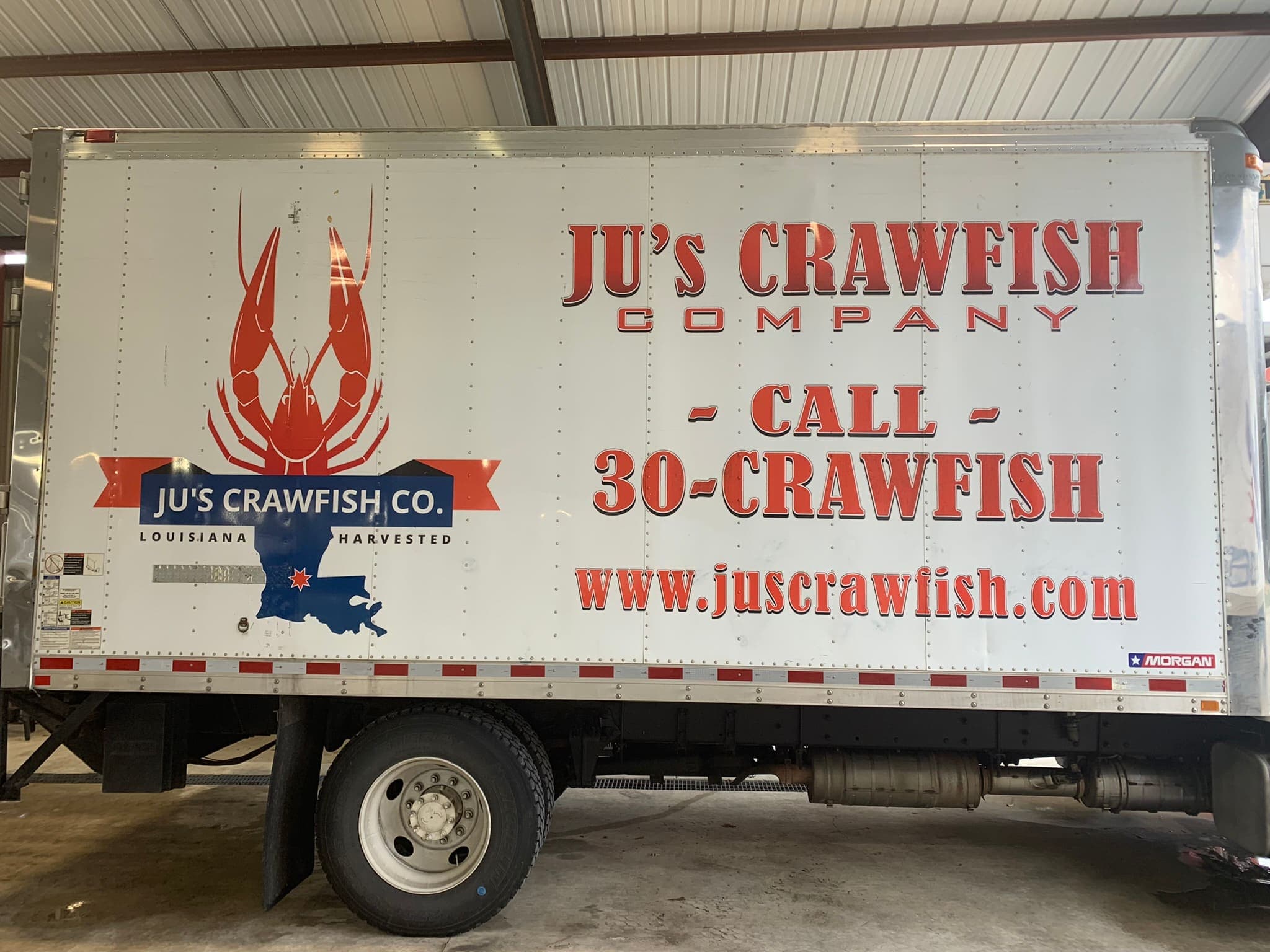 Ju's Crawfish Company refrigerated delivery truck